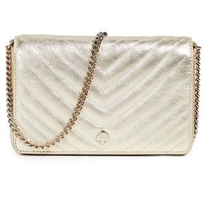 Kate Spade Amelia Chain Crossbody Purse Gold Quilted Chevron